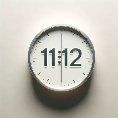 Digital clock showing 11:12 symbolizing twin flame reunion and spiritual guidance.