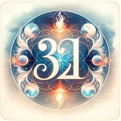 Celestial 321 angel number intertwined with twin flame symbols, symbolizing a deep spiritual journey and connection.